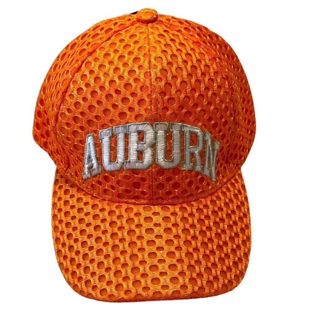 Auburn Tigers Hunter Orange Mesh Ball Cap Adjustable Strap‎ War Eagle NWOT